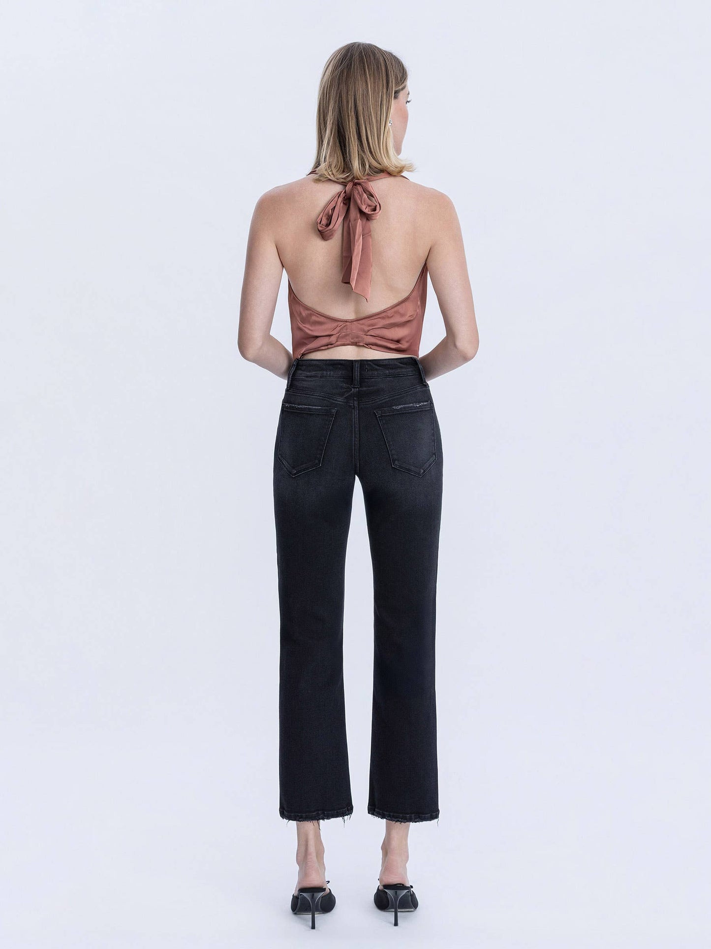 Olivia Mid Rise Ankle Straight Jeans