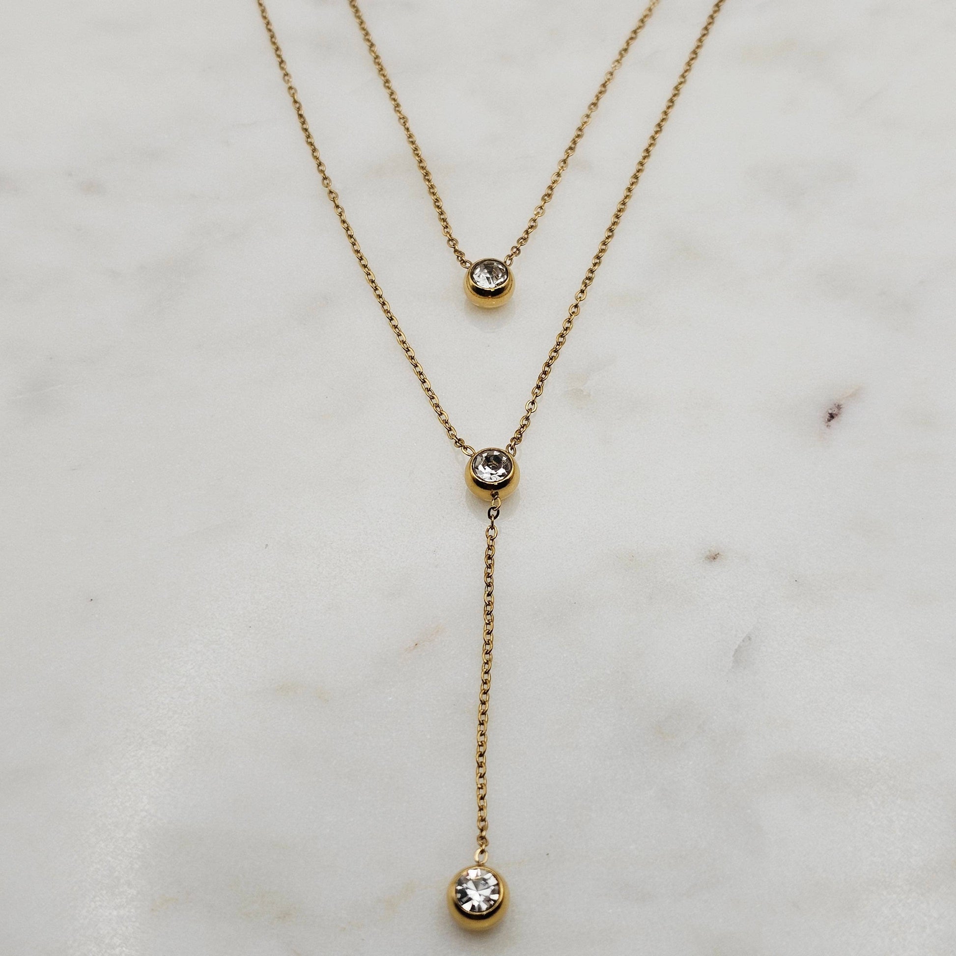 Double Layer CZ Circles Necklace