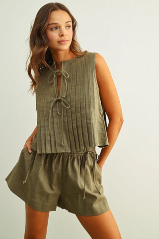 Sleeveless Linen Top