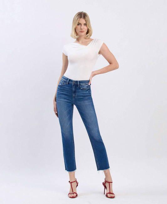 Heather Super High Rise Straight Jeans