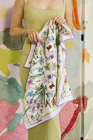 Orchid Symphony Silk Bandana Scarf