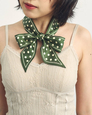 Retro Polka Silk Scarf