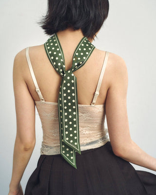 Retro Polka Silk Scarf