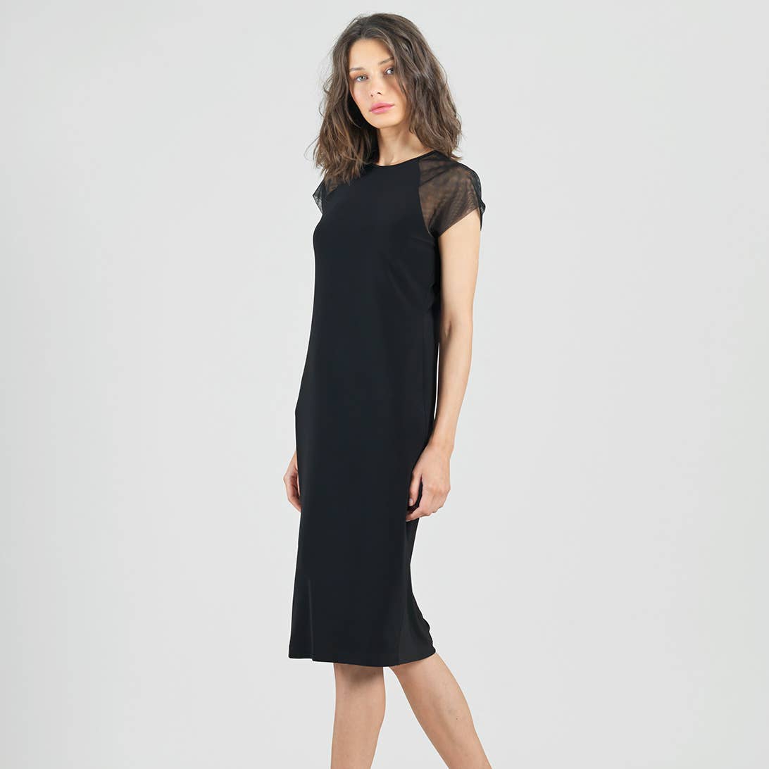 Mia Mesh Cap Sleeve Dress