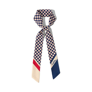 "Checkerboard" Silk Skinny Scarf