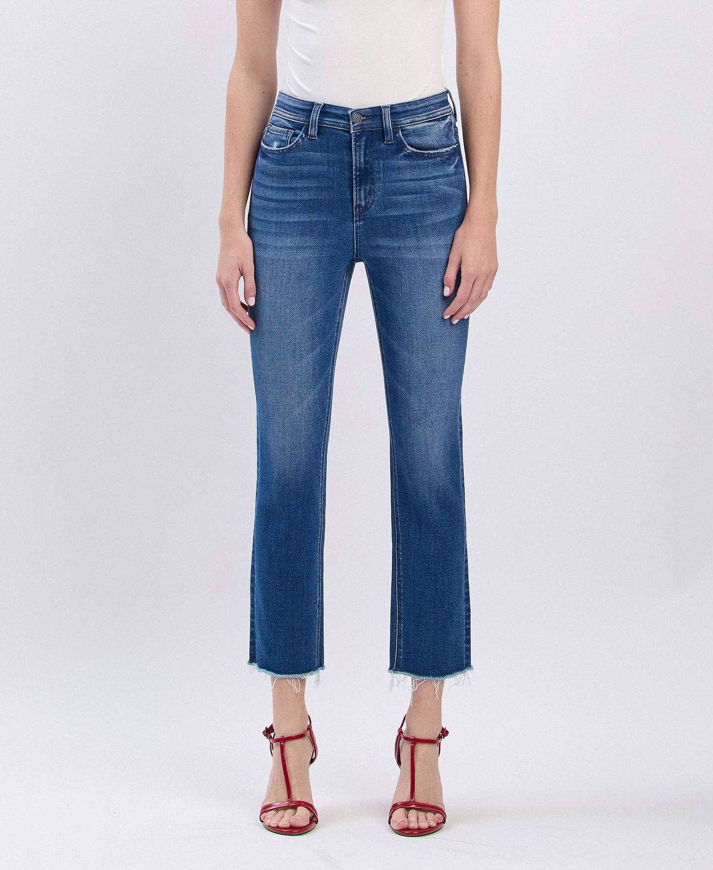 Heather Super High Rise Straight Jeans