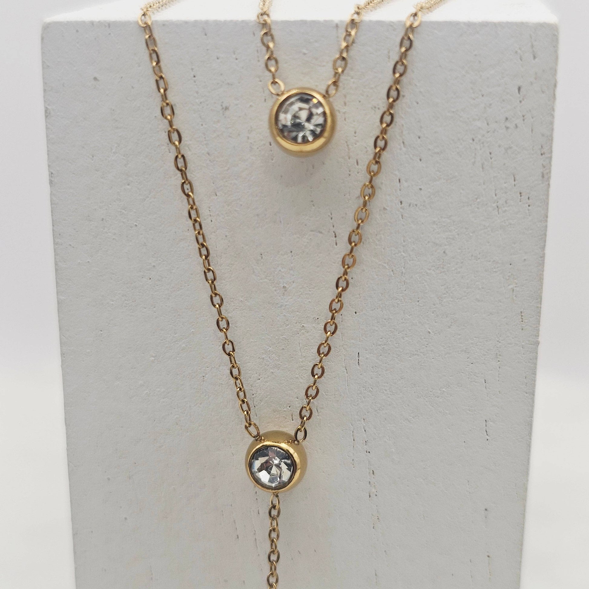 Double Layer CZ Circles Necklace