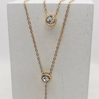 Double Layer CZ Circles Necklace