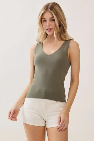 V-Neck Sleeveless Sweater Top