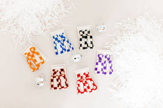 Kennedy - Blue Checkered - Earrings