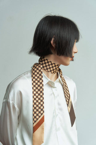 Checkerboard Silk Scarf