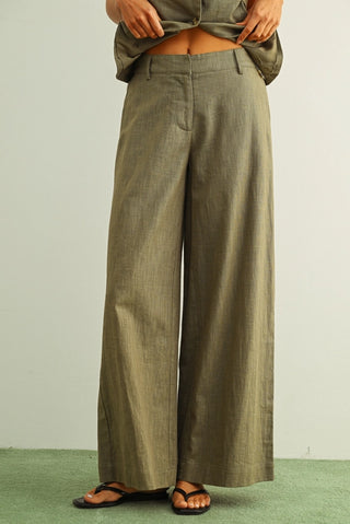 Wide Leg Linen Trousers