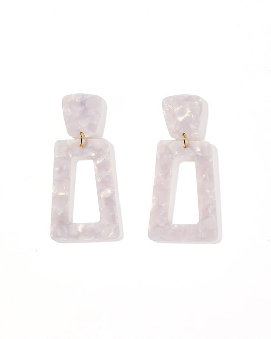 Kennedy Statement Earrings - Pearl White