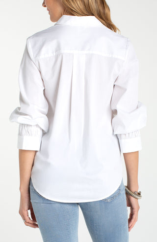 Adjustable Sleeve Woven Top