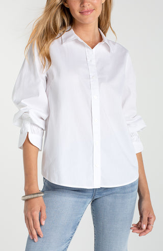 Adjustable Sleeve Woven Top