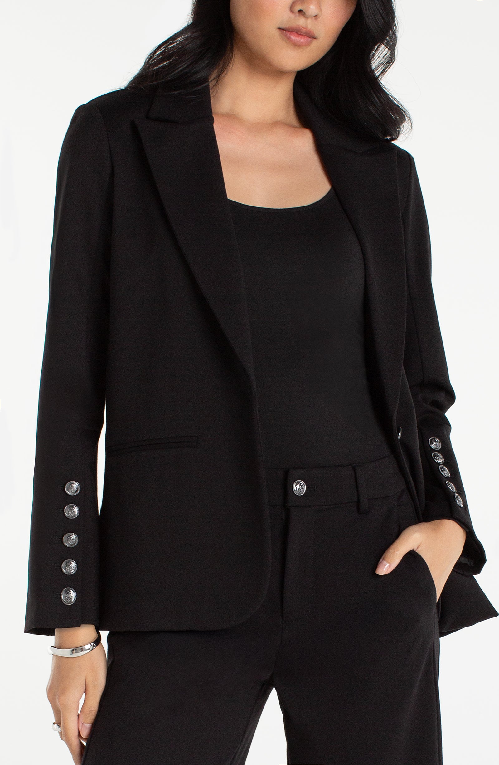 Blazer With Button Sleeve