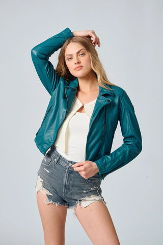 Bita Crop Moto Jacket