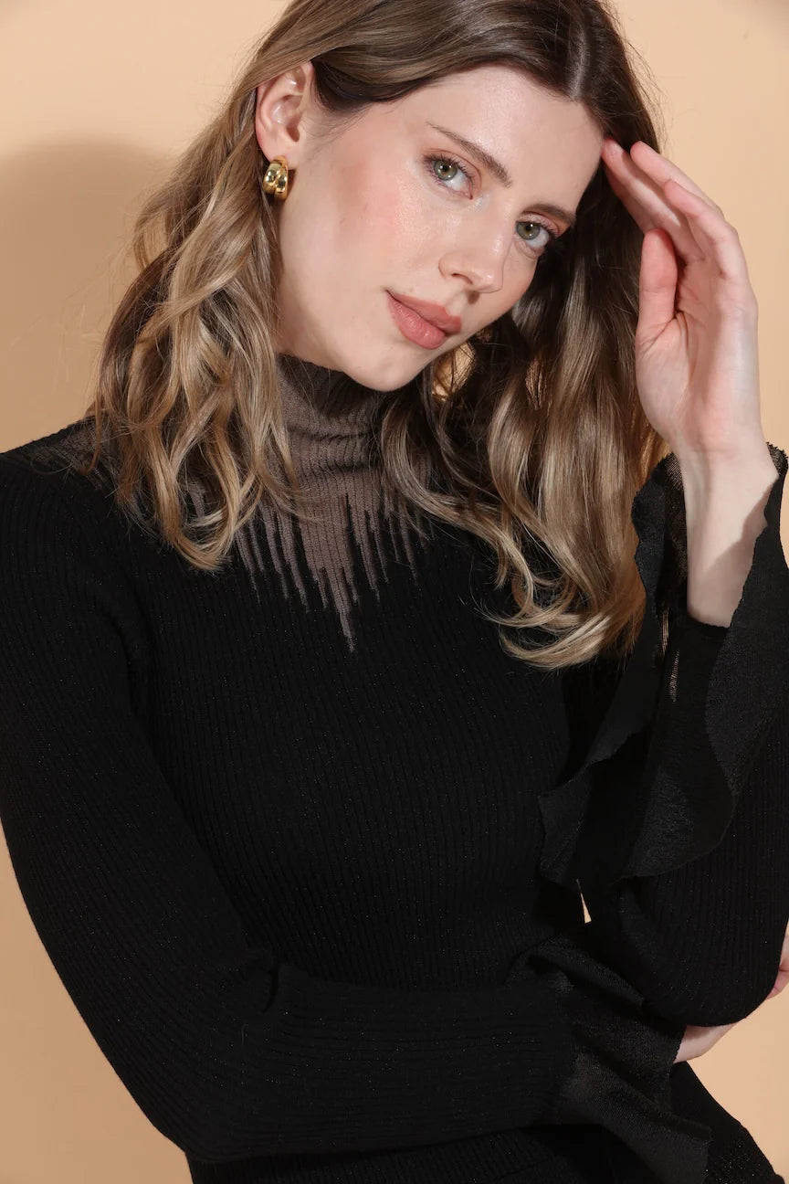 Amber Top With Peplum Cuff