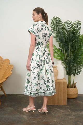 Floral Linen Button Up Dress
