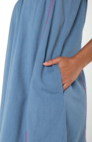 Flutter Slv V Neck Woven Dress