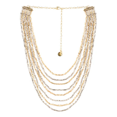 Jafna Multi Layer Necklace (Dual Tone)