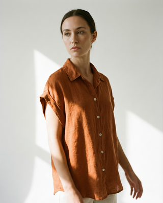Eve Linen Button Down Top