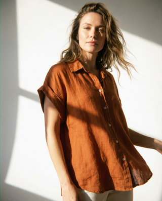 Eve Linen Button Down Top