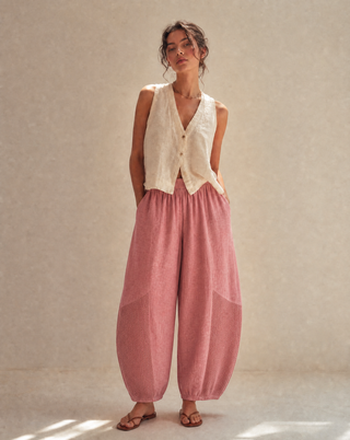 Diane Barrel Cotton Linen Pants