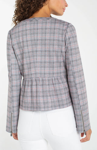 Plaid Peplum Jacket