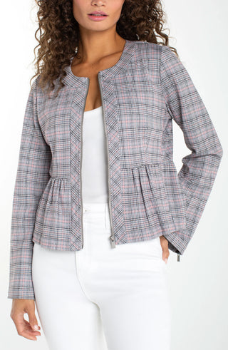 Plaid Peplum Jacket