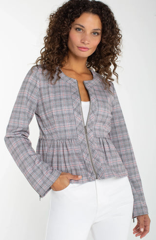 Plaid Peplum Jacket