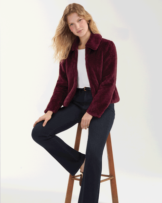 Collared Faux Fur Jacket