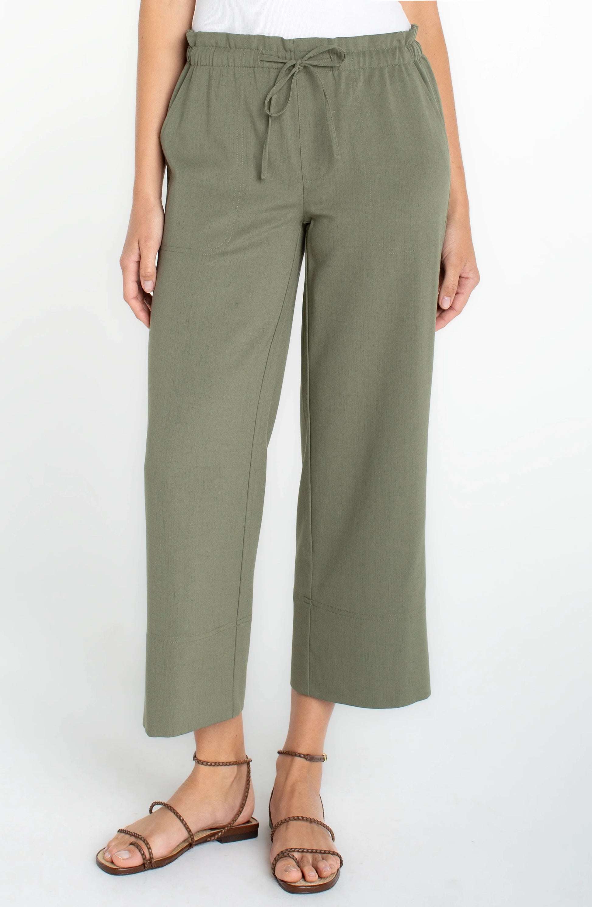 Pull On Tie Waist Wide Leg Ankle 26" Ins.