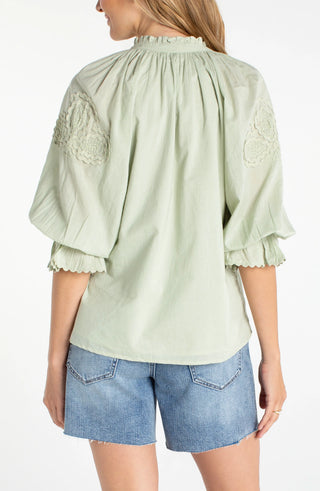 3/4 Sleeve Woven Top