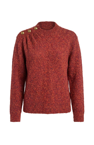 Buttoned Mock Neck Sweater