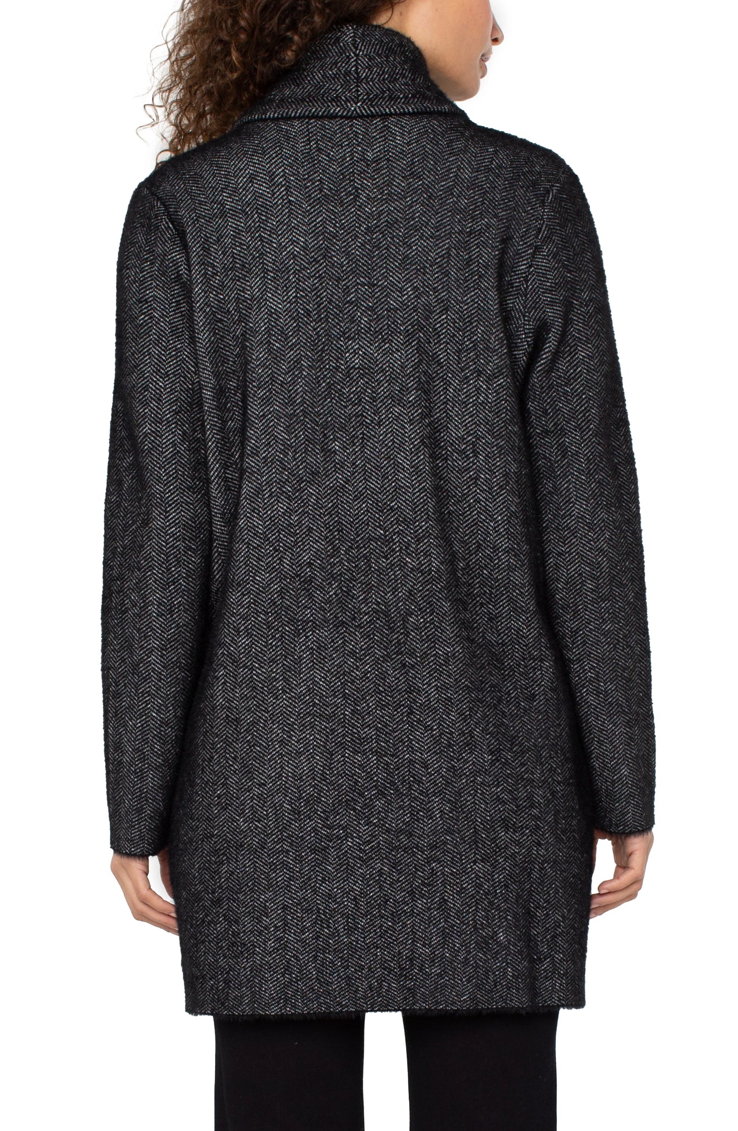 Long Sleeve Open Knit Shawl Sweater Coat