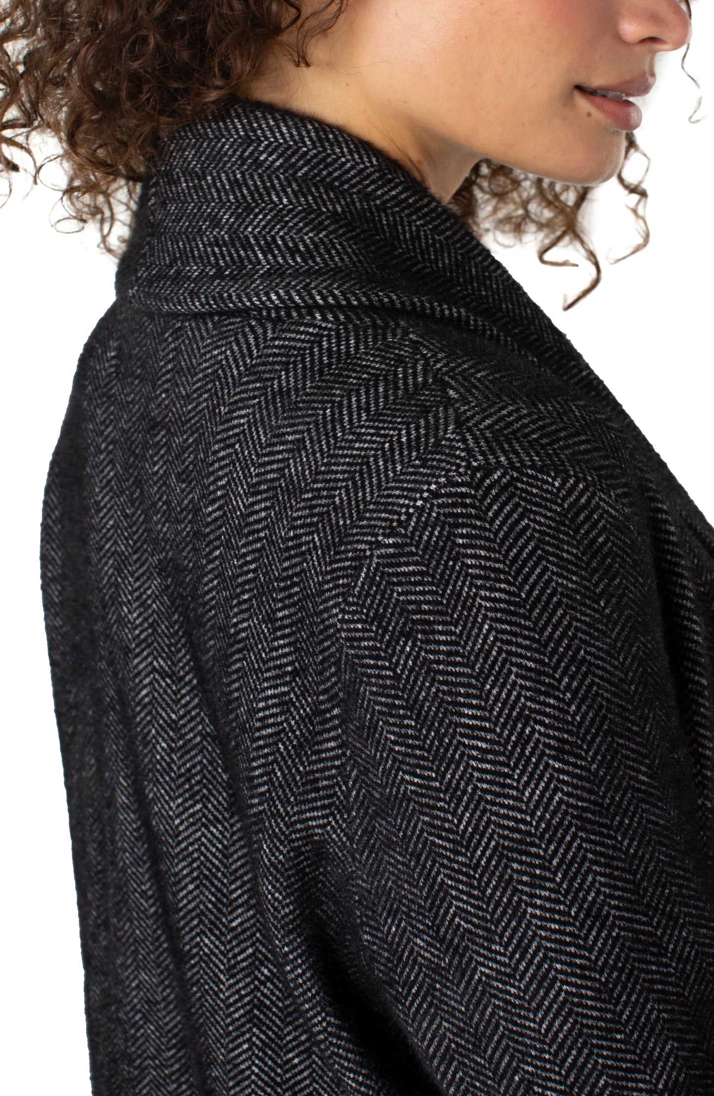 Long Sleeve Open Knit Shawl Sweater Coat