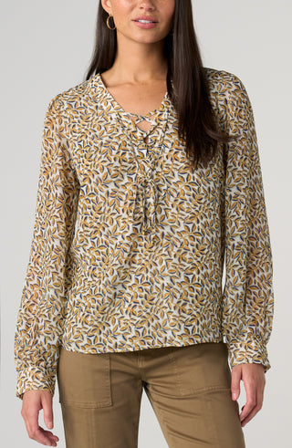 Lace Up Front Blouse