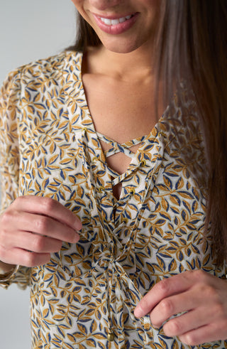 Lace Up Front Blouse