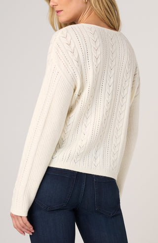 Long Slv Vneck Sweater