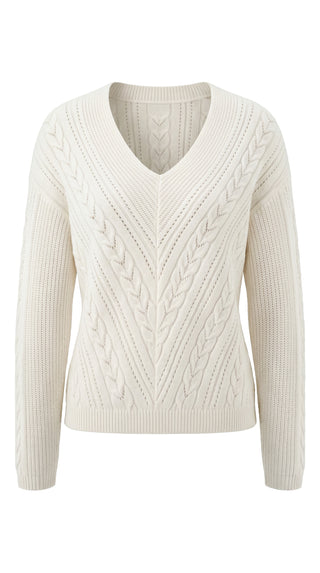 Long Slv Vneck Sweater