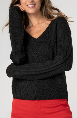 Long Slv Vneck Sweater