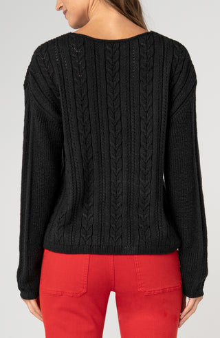 Long Slv Vneck Sweater