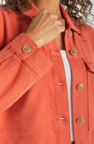Oversized Cropped Denim Jkt