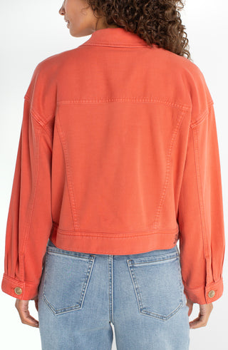 Oversized Cropped Denim Jkt