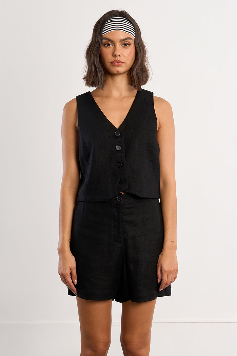 Cindy Woven Sleeveless Jacket