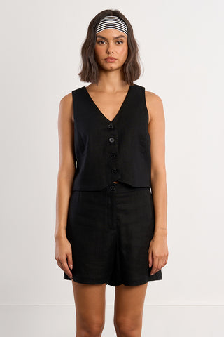 Cindy Woven Sleeveless Jacket