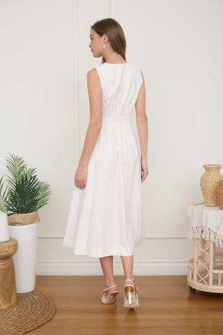 Solid Button Up Linen Dress