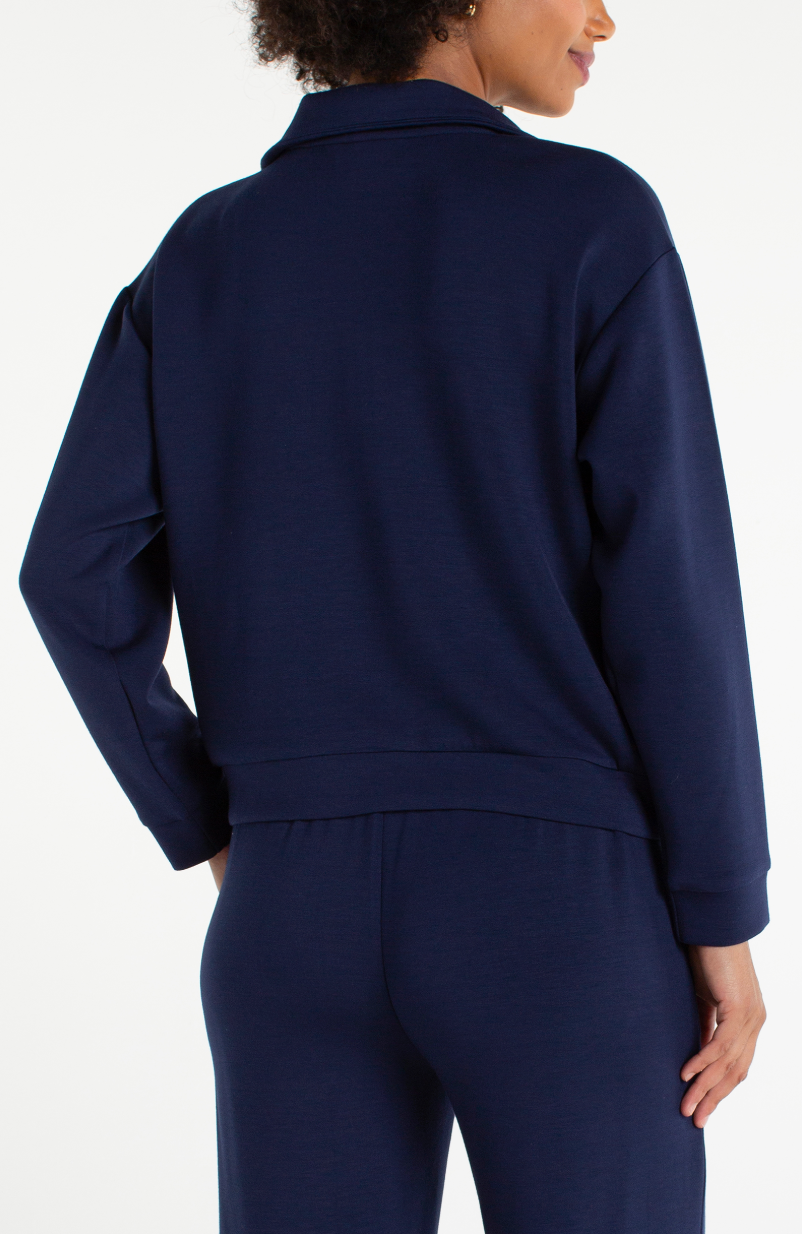 Half Zip Popover Long Sleeve Top