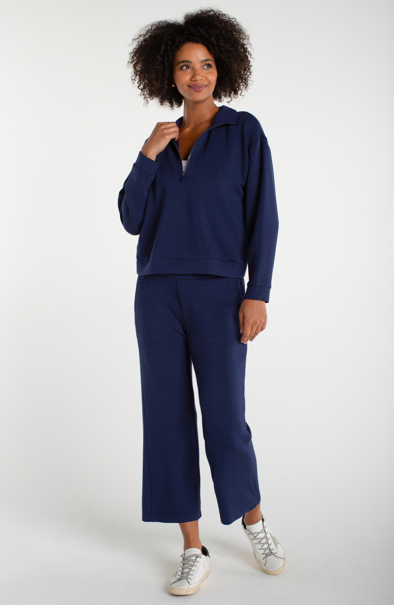 Half Zip Popover Long Sleeve Top